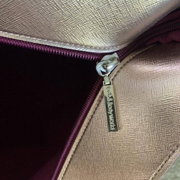 BATH BODY WORKS Faux Leather Rose Gold LIMITED EDITION BAG TOTE PURSE + Mini Set - Picture 5 of 10